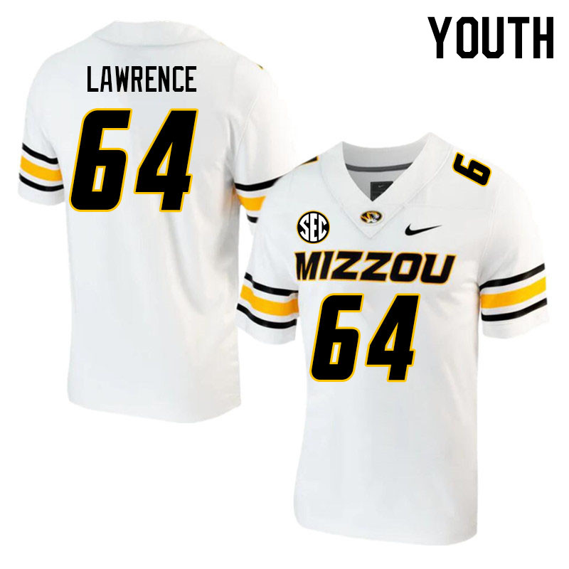 Youth #64 Bobby Lawrence Missouri Tigers College 2023 Football Stitched Jerseys Sale-White - Click Image to Close